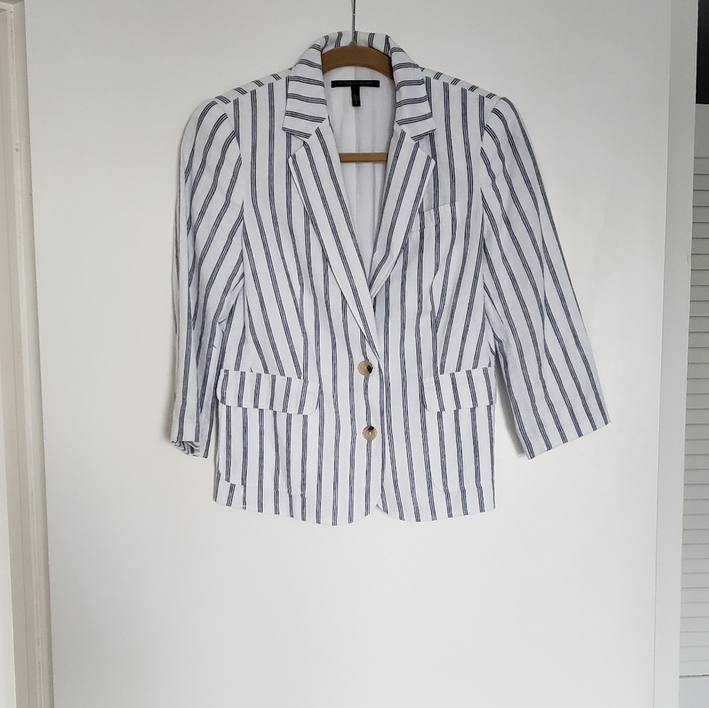 Victoria's Secret Striped Linen Blazer
